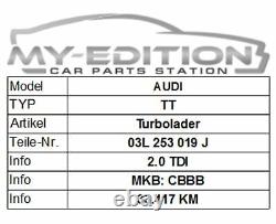Audi A4 8K A5 A6 4G Q5 Tt VW Golf Passat Seat Skoda 2,0TDI Turbo 03L253019J