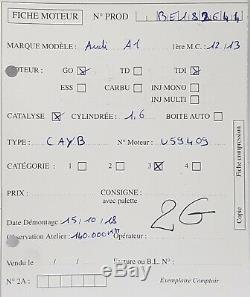 Motor Cayb Audi A1 A3 Golf Polo Ibiza 1.6tdi 90hp Kind Cayb 140,000 Kms